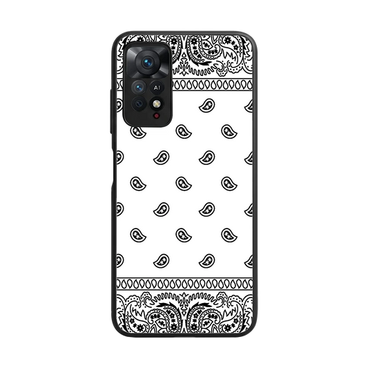 Paisley White back phone cover | glass case for redmi note 11 pro