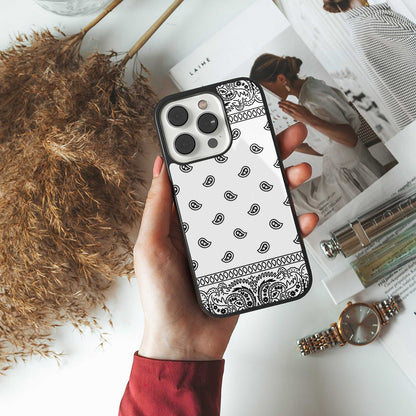 Paisley White Phone Case for Iphone 16 | Glass Case