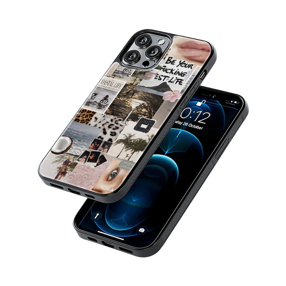 Protective Glass Back Phone Case Compatible with iPhone, Samsung, OnePlus, Pixel & More