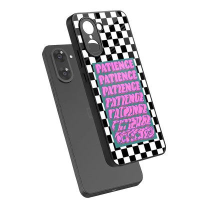 Patience Checkered sleek oneplus nord ce5 5g cover with tempered glass back and TPU edges
