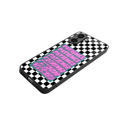 Patience Checkered stylish phone case for oneplus nord ce5 5g | glossy glass and slim fit