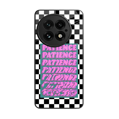 Patience Checkered back phone cover | glass case for oneplus 13