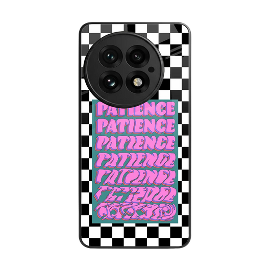 Patience Checkered back phone cover | glass case for oneplus 13