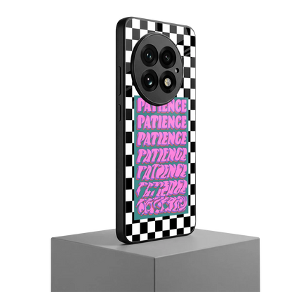 Patience Checkered oneplus 13 mobile cover | shockproof glass phone case