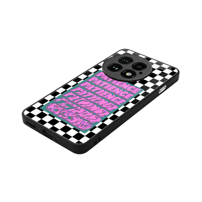 Patience Checkered stylish phone case for oneplus 13 | glossy glass and slim fit