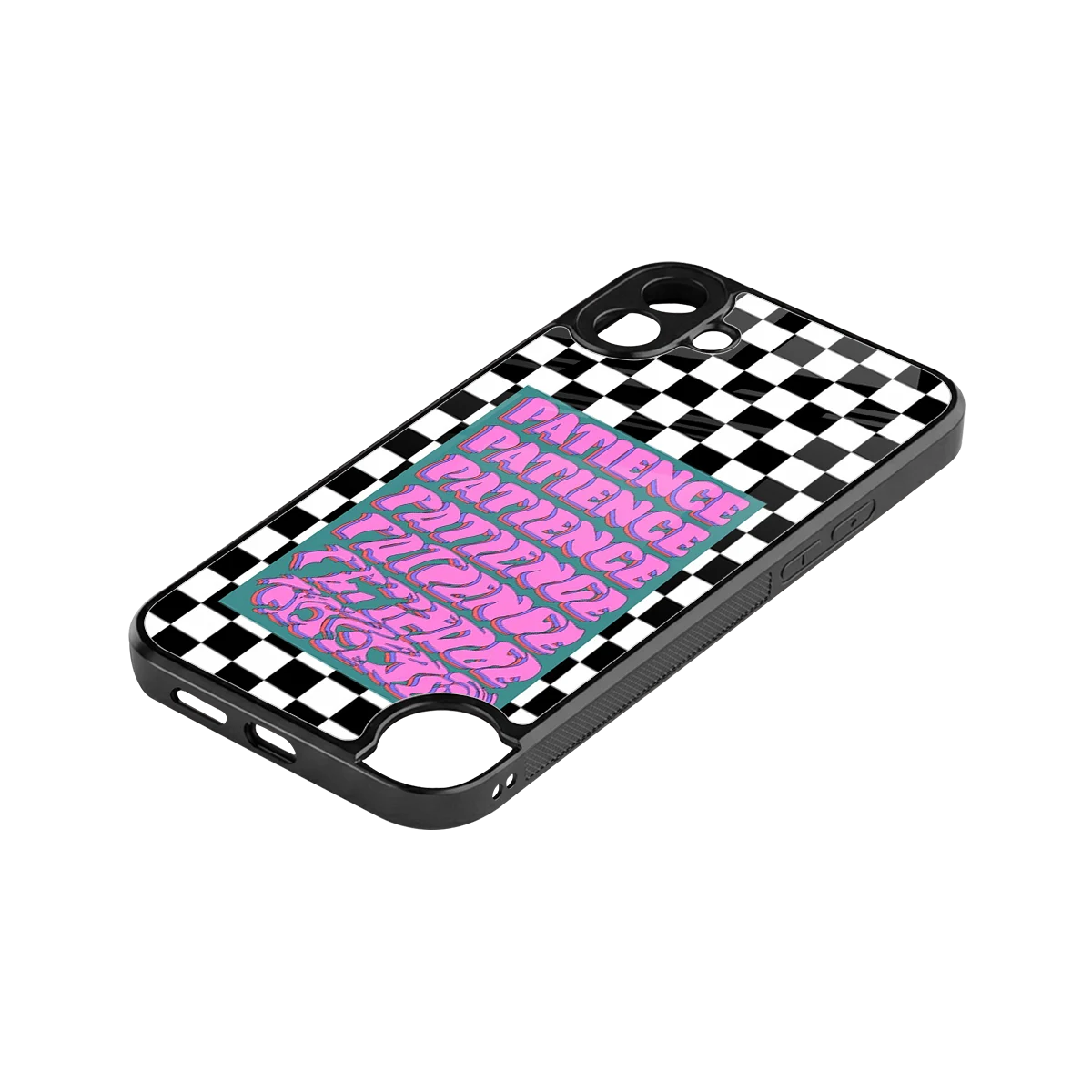 Patience Checkered stylish phone case for cmf nothing phone 1 | glossy glass and slim fit