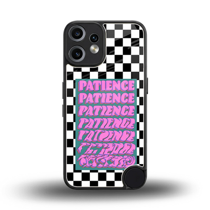 Patience Checkered back phone cover | glass case for cmf nothing phone 2 pro