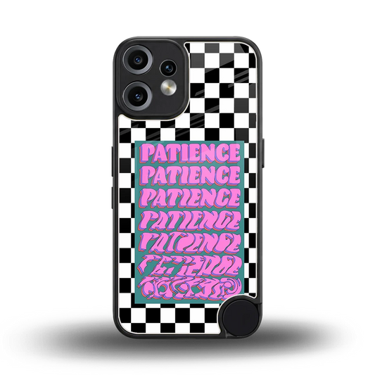Patience Checkered back phone cover | glass case for cmf nothing phone 2 pro
