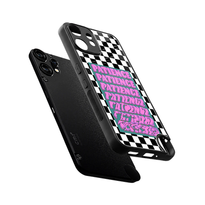 Patience Checkered sleek cmf nothing phone 2 pro cover with tempered glass back and TPU edges