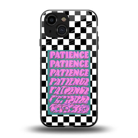 Patience Checkered back phone cover | glass case for iphone 12 mini