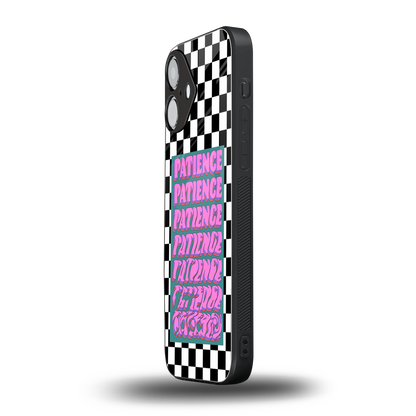 Patience Checkered Phone Case for Iphone 16 | Glass Case