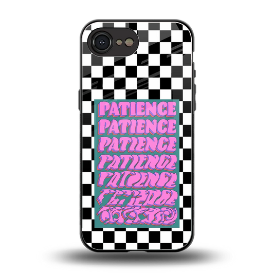 Patience Checkered back phone cover | glass case for iphone 16e