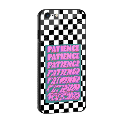 Patience Checkered sleek iphone 6s plus cover with tempered glass back and TPU edges