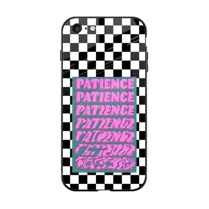 Patience Checkered back phone cover | glass case for iphone 6