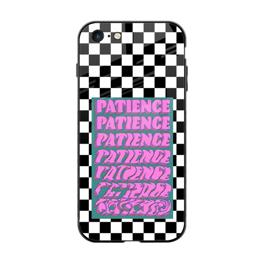 Patience Checkered back phone cover | glass case for iphone 6