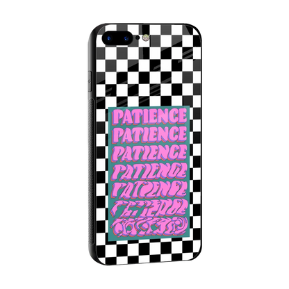 Patience Checkered sleek iphone 8 plus cover with tempered glass back and TPU edges
