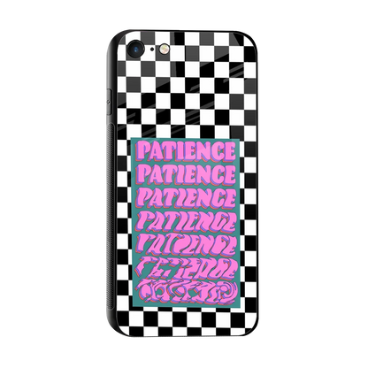 Patience Checkered sleek iphone 7 cover with tempered glass back and TPU edges