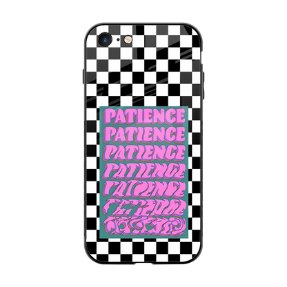 Patience Checkered back phone cover | glass case for iphone 7