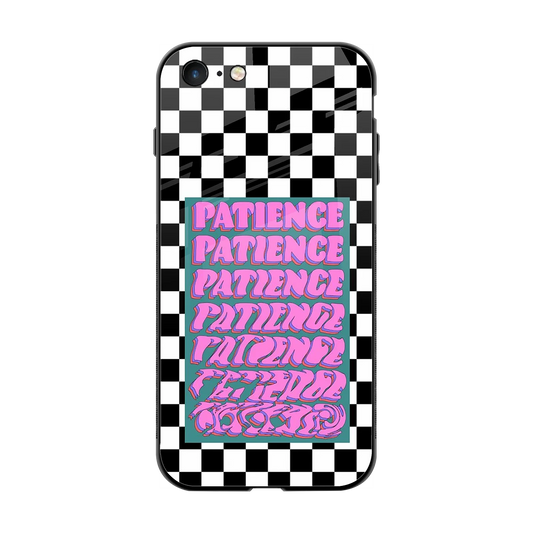 Patience Checkered back phone cover | glass case for iphone 7