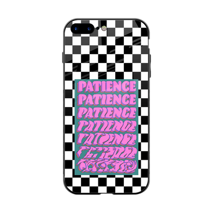 Patience Checkered back phone cover | glass case for iphone 8 plus