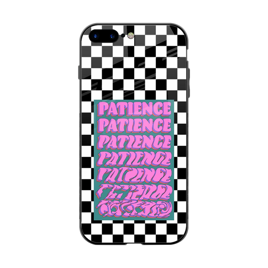 Patience Checkered back phone cover | glass case for iphone 8 plus