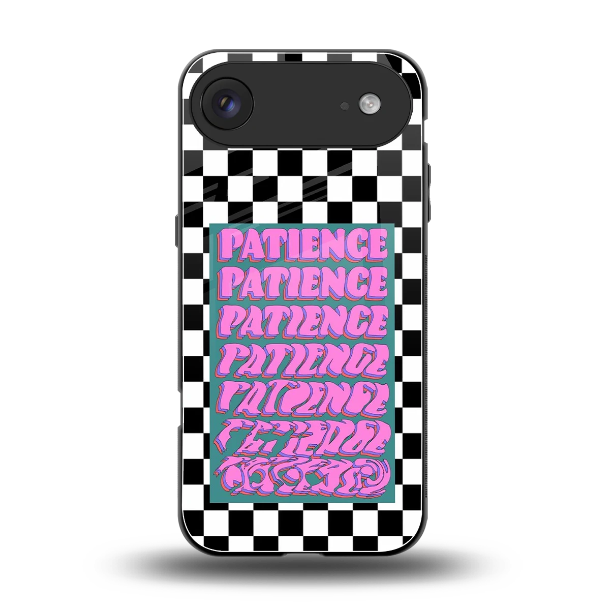 Patience Checkered back phone cover | glass case for iphone air