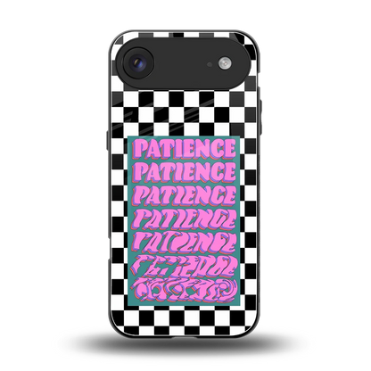 Patience Checkered back phone cover | glass case for iphone air