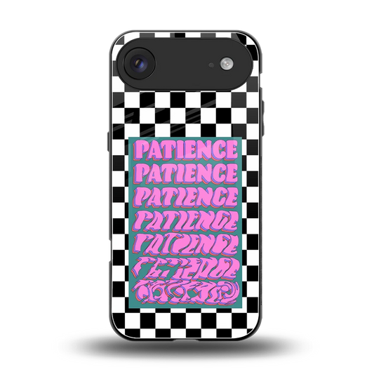 Patience Checkered back phone cover | glass case for iphone air