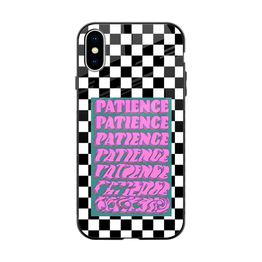 Patience Checkered back phone cover | glass case for iphone x