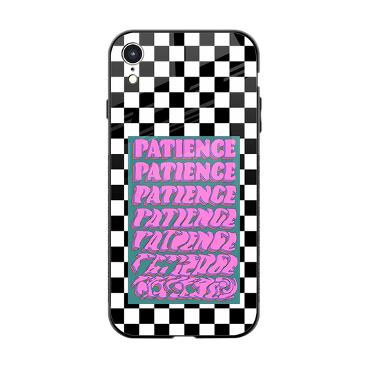 Patience Checkered back phone cover | glass case for iphone xr