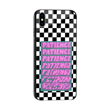 Patience Checkered sleek iphone xs max cover with tempered glass back and TPU edges