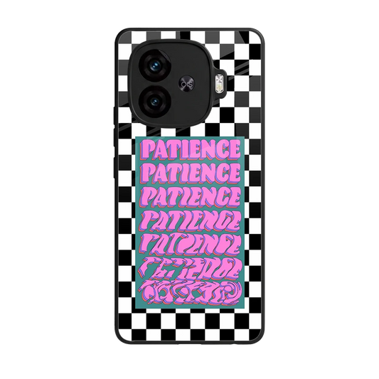 Patience Checkered back phone cover | glass case for iqoo neo 10r 5g