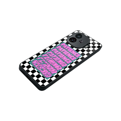 Patience Checkered stylish phone case for iqoo neo 10r 5g | glossy glass and slim fit