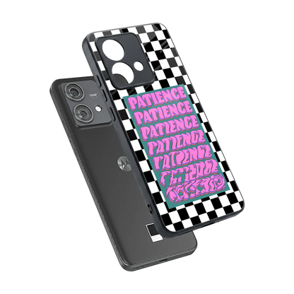 Patience Checkered sleek motorola edge 40 neo 5g cover with tempered glass back and TPU edges