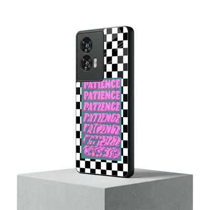 Patience Checkered motorola edge 50 fusion mobile cover | shockproof glass phone case