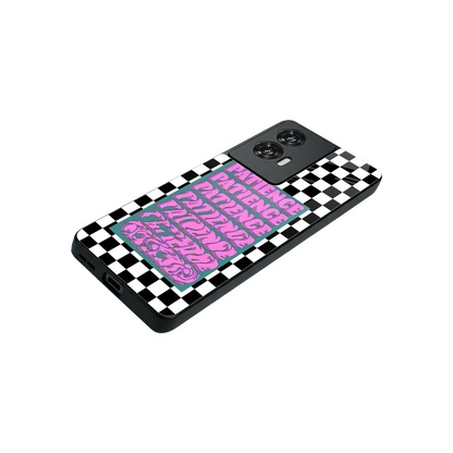 Patience Checkered stylish phone case for motorola edge 50 fusion | glossy glass and slim fit