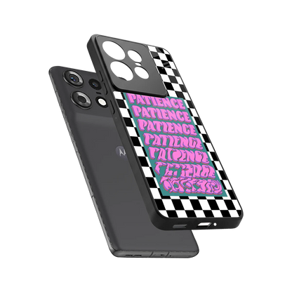 Patience Checkered sleek motorola edge 50 pro cover with tempered glass back and TPU edges