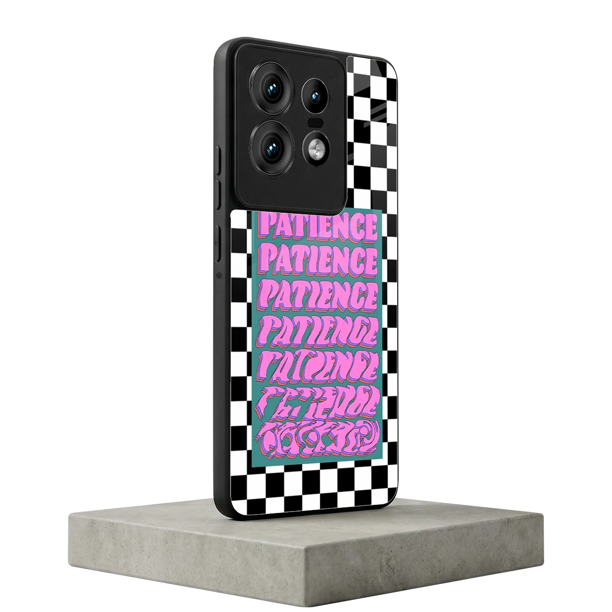 Patience Checkered motorola edge 50 pro mobile cover | shockproof glass phone case