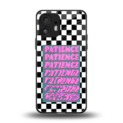 Patience Checkered back phone cover | glass case for nothing phone 2