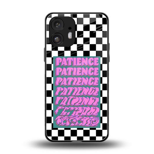 Patience Checkered back phone cover | glass case for nothing phone 2