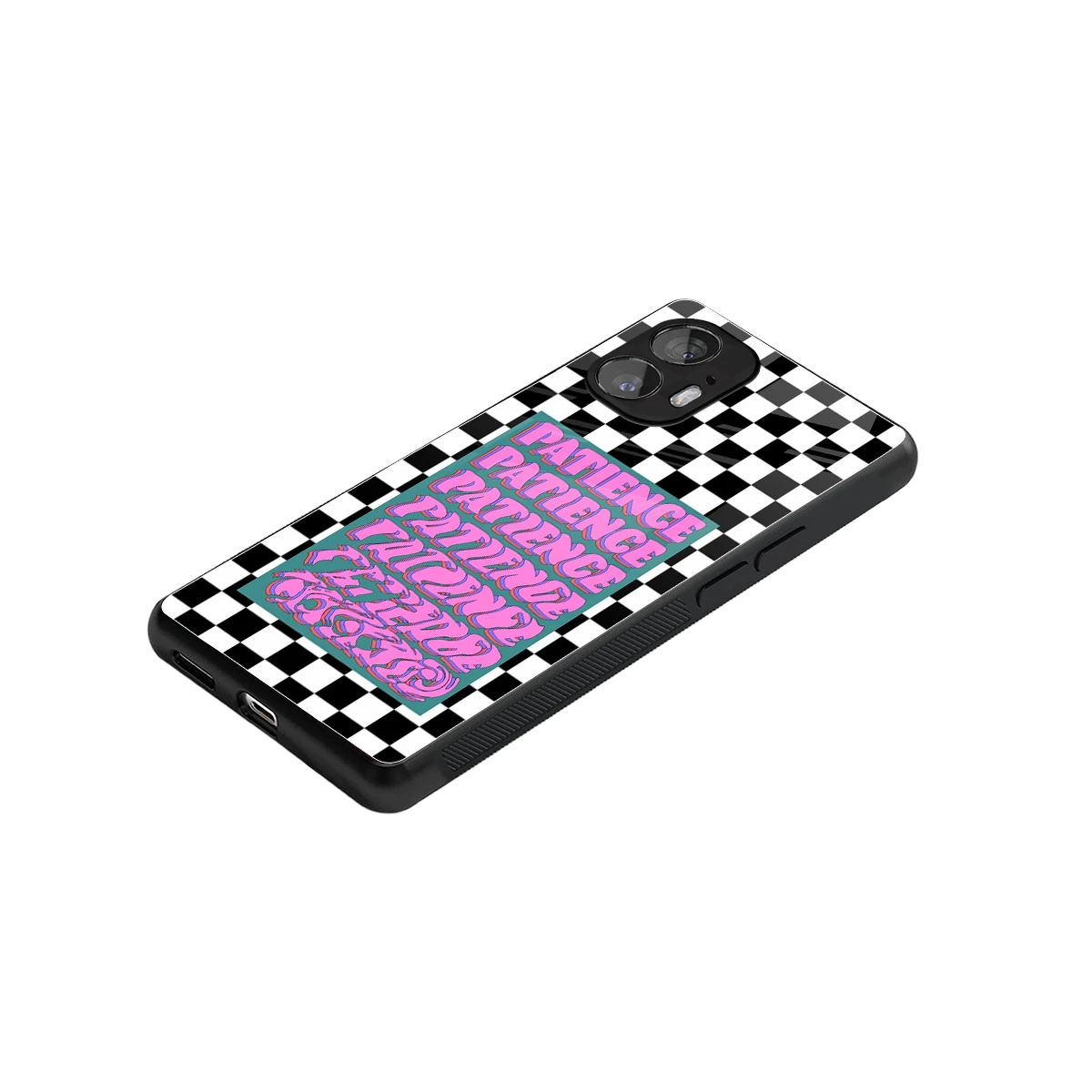 Patience Checkered stylish phone case for nothing phone 2 | glossy glass and slim fit