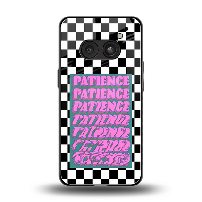 Patience Checkered back phone cover | glass case for nothing phone 2a plus