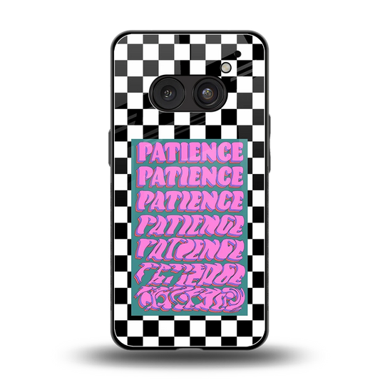 Patience Checkered back phone cover | glass case for nothing phone 2a plus