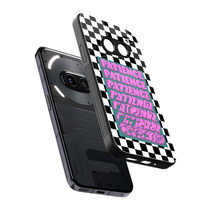 Patience Checkered sleek nothing phone 2a cover with tempered glass back and TPU edges