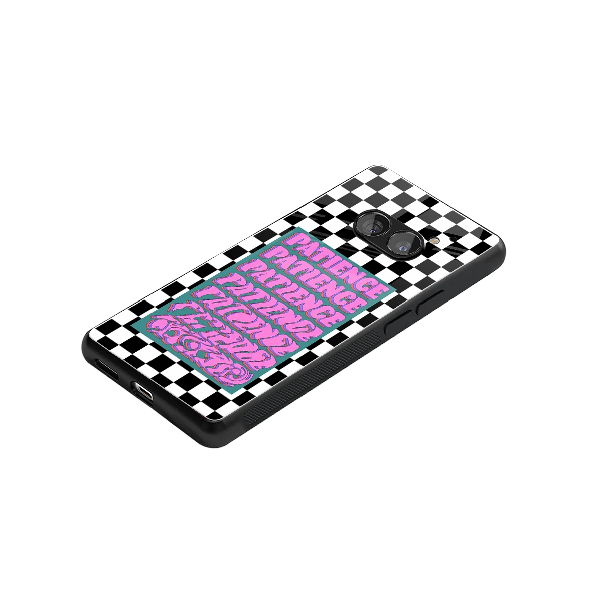 Patience Checkered stylish phone case for nothing phone 2a plus | glossy glass and slim fit