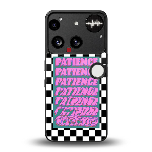 Patience Checkered back phone cover | glass case for nothing phone 3
