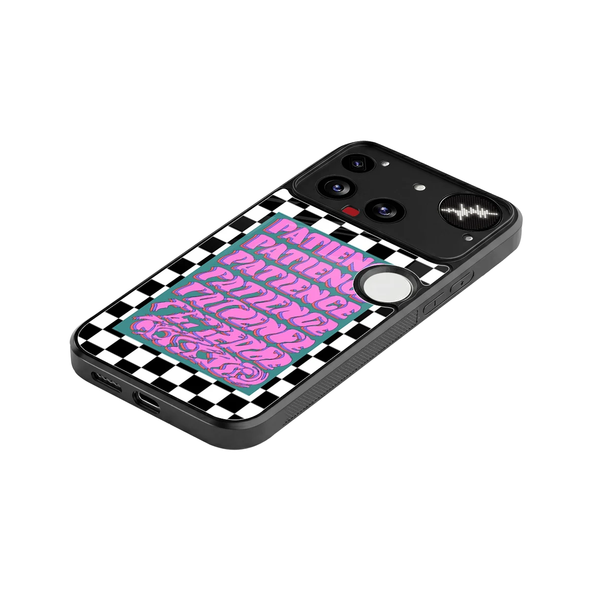 Patience Checkered stylish phone case for nothing phone 3 | glossy glass and slim fit