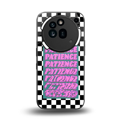 Patience Checkered back phone cover | glass case for nothing phone 3a pro