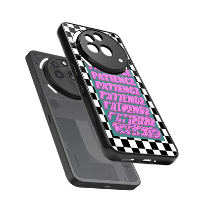 Patience Checkered sleek nothing phone 3a pro cover with tempered glass back and TPU edges