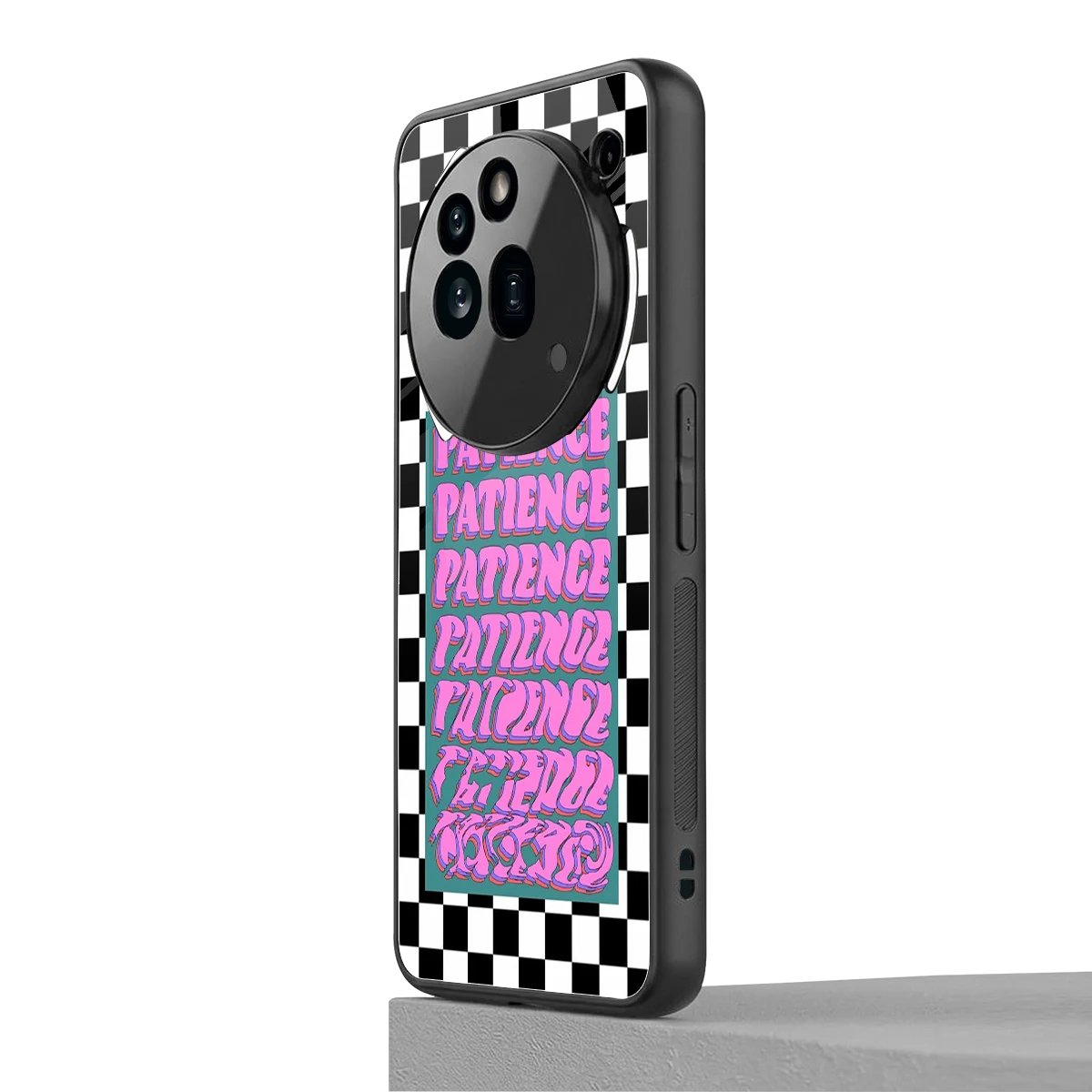 Patience Checkered nothing phone 3a pro mobile cover | shockproof glass phone case